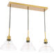 Clive 3 Light 35 inch Brass Pendant Ceiling Light