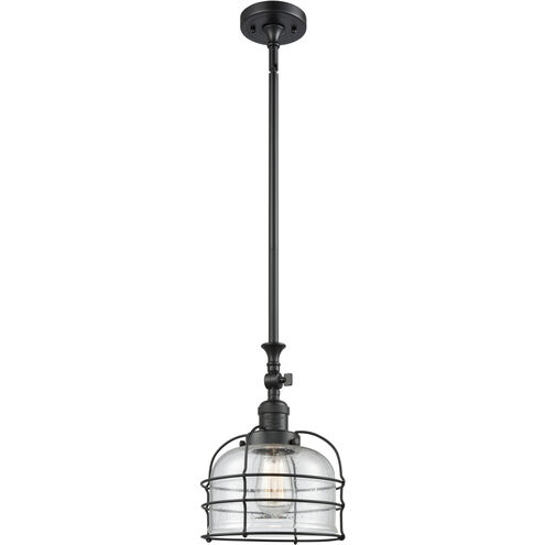 Franklin Restoration Bell Cage LED 9 inch Matte Black Mini Pendant Ceiling Light in Seedy, Franklin Restoration