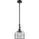 Franklin Restoration Bell Cage LED 9 inch Matte Black Mini Pendant Ceiling Light in Seedy, Franklin Restoration