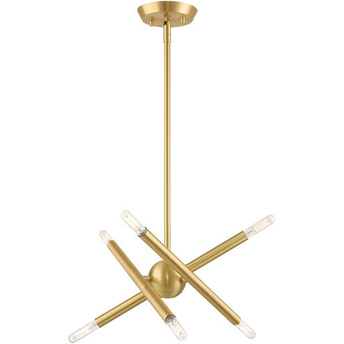 Soho 6 Light 13 inch Satin Brass Chandelier Ceiling Light