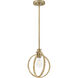 Fallon 1 Light 10 inch Lacquered Brass with Bamboo Pendant Ceiling Light
