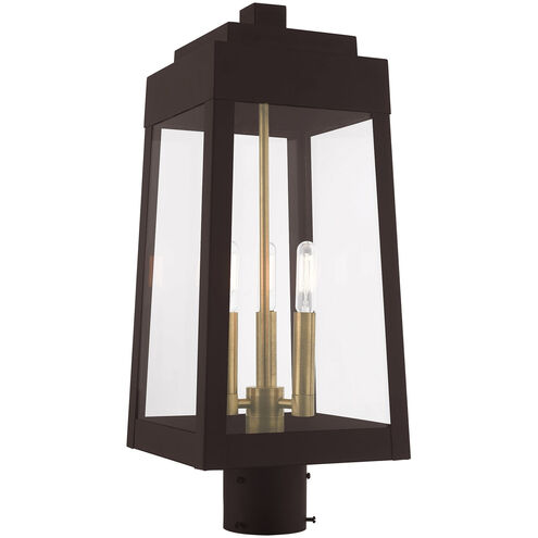 Oslo 3 Light 20 inch Bronze Outdoor Post Top Lantern