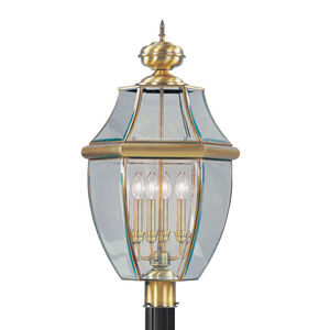 Monterey 4 Light 29 inch Antique Brass Outdoor Post Top Lantern