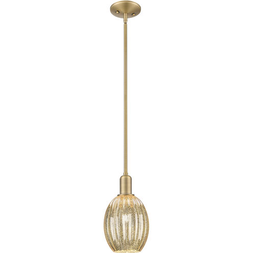 Downtown Urban Preston 1 Light 6.25 inch Brushed Brass Mini Pendant Ceiling Light in Mercury