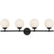 Ansley 4 Light 33 inch Black Bath Sconce Wall Light