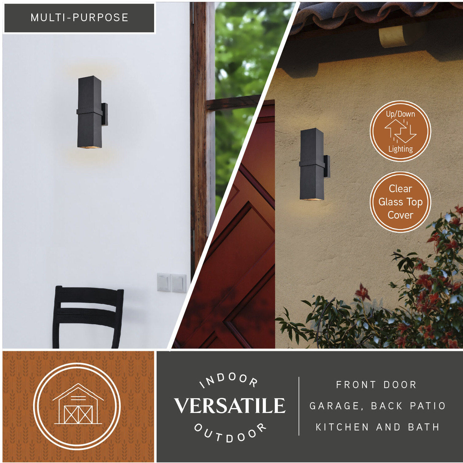 Lavage LED 14 inch Textured Black Outdoor Wall in 2