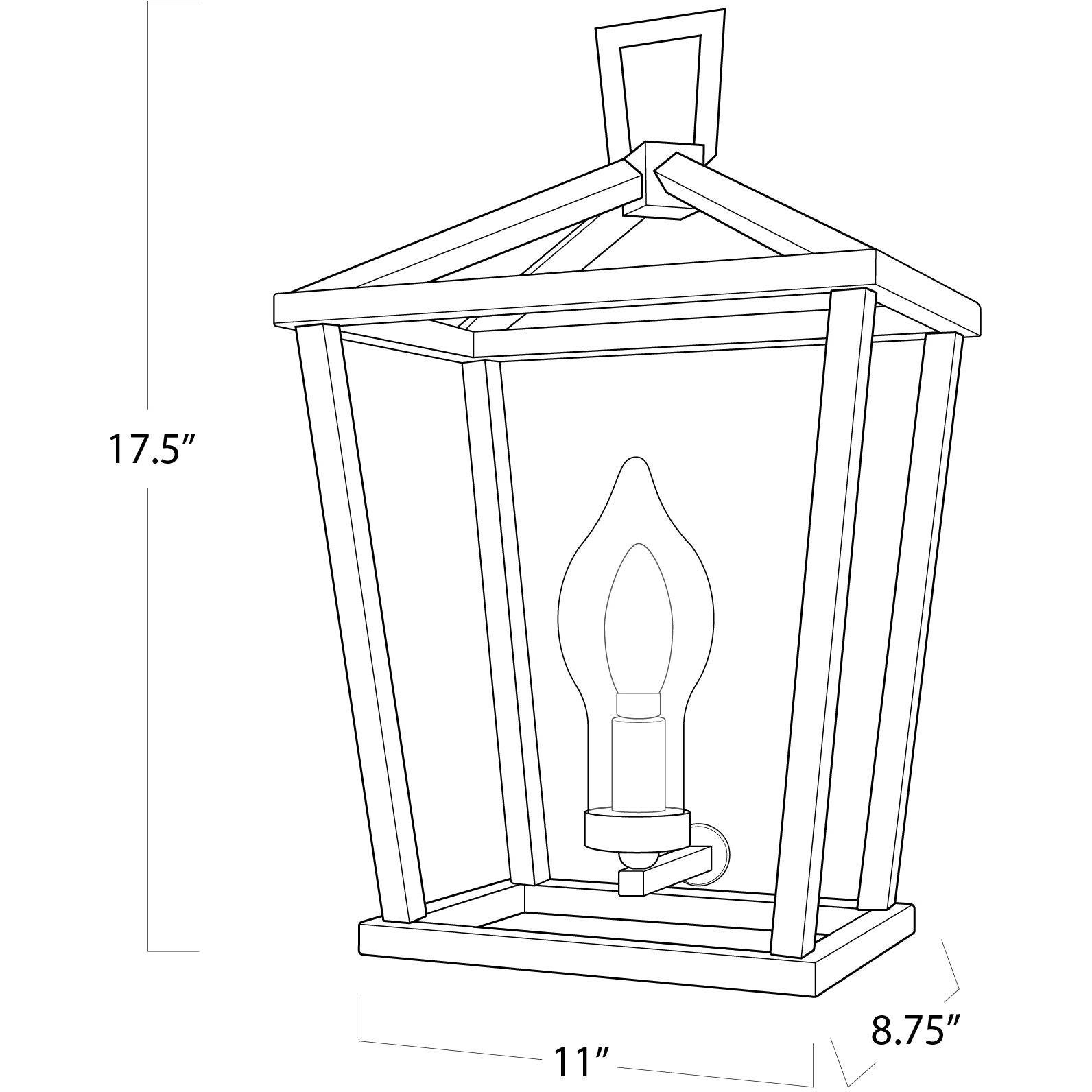 Hampton 1 Light 17.5 inch Black Outdoor Wall Sconce