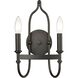 Wickshire 2 Light 9 inch Matte Black Sconce Wall Light