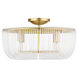C&M by Chapman & Myers Pierce 4 Light 20 inch Burnished Brass Flush Mount Ceiling Light
