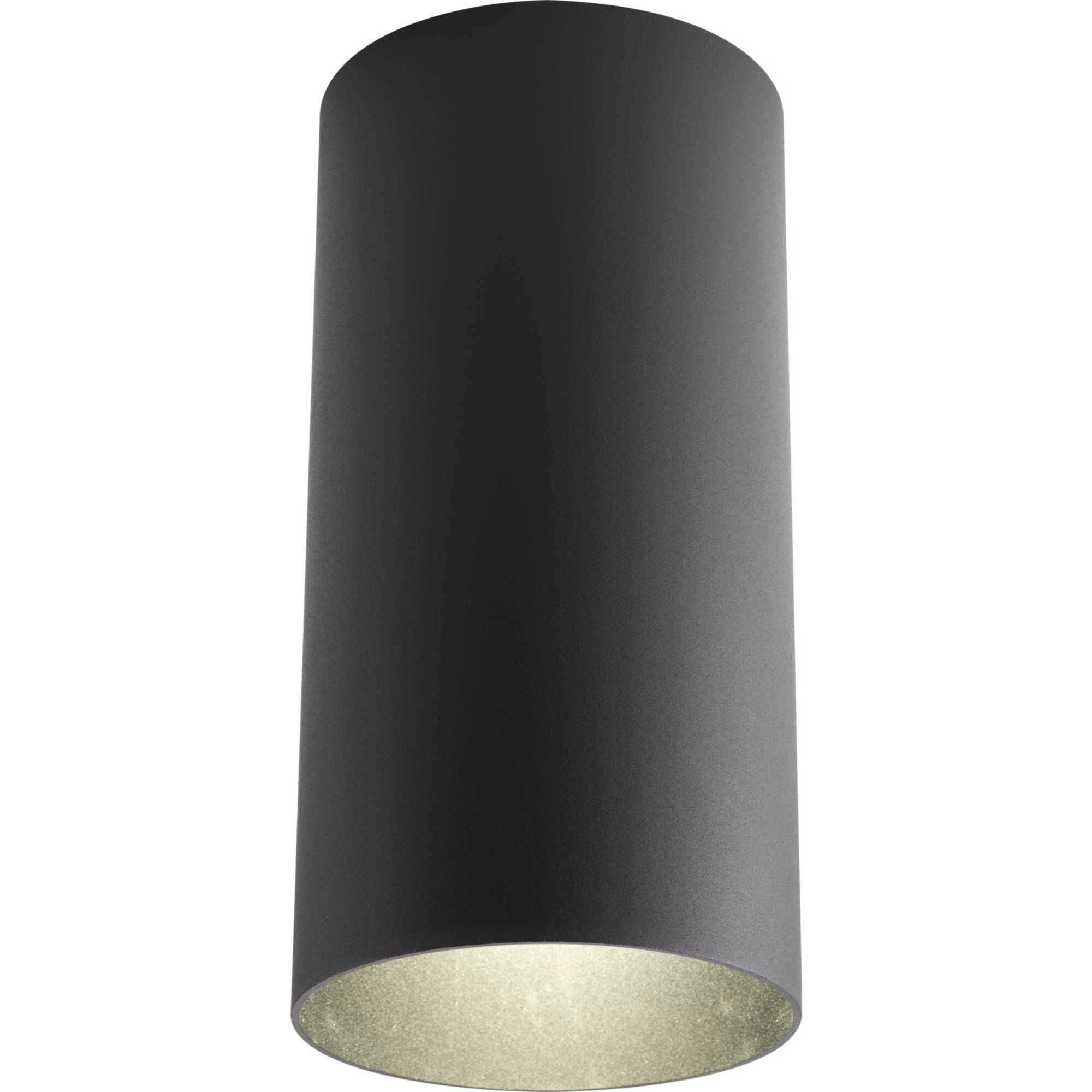 Cylinder 1 Light 6 inch Black Outdoor Ceiling Mount Cylinder in Standard Lamping