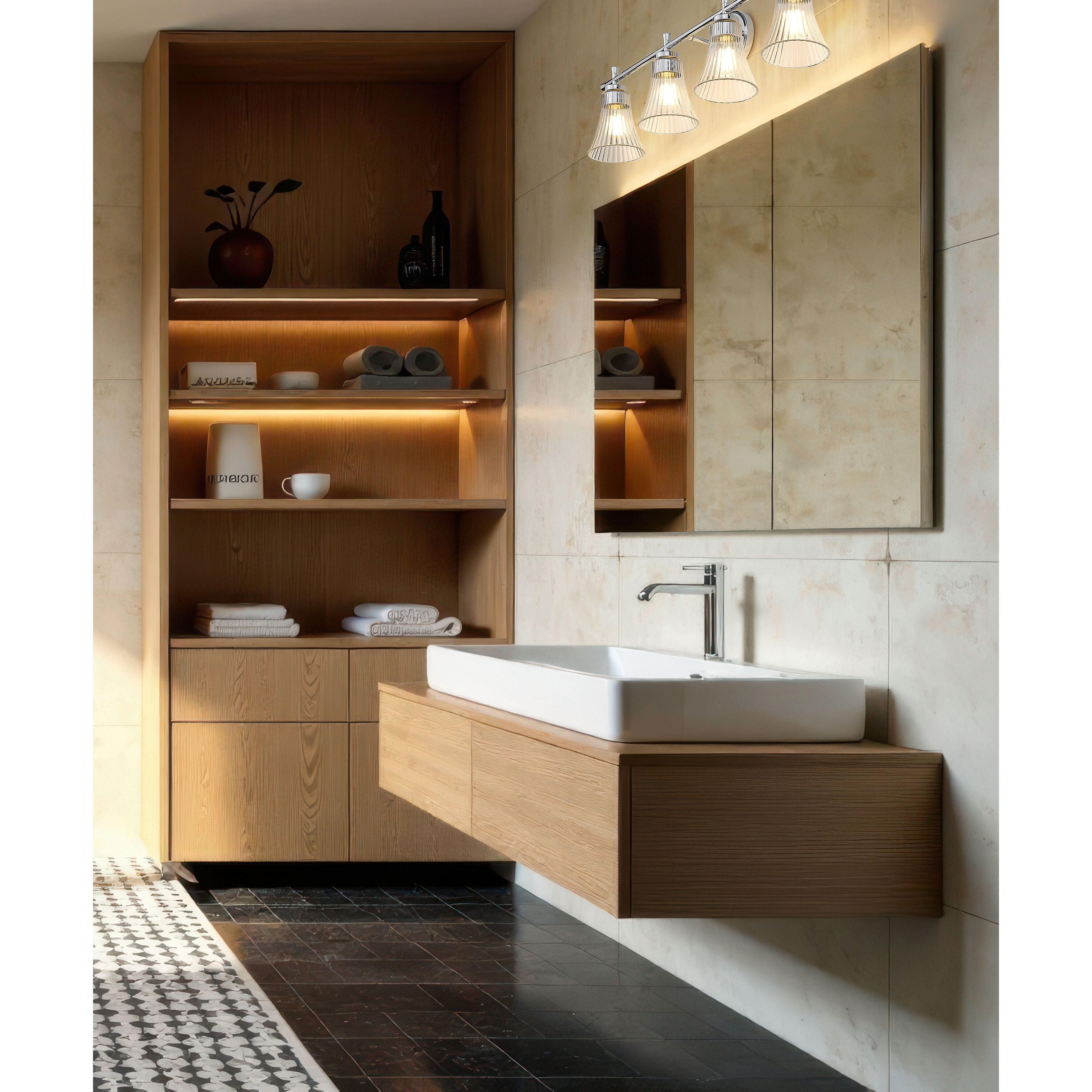 Belle 4 Light 32 inch Chrome Bath Vanity Light Wall Light