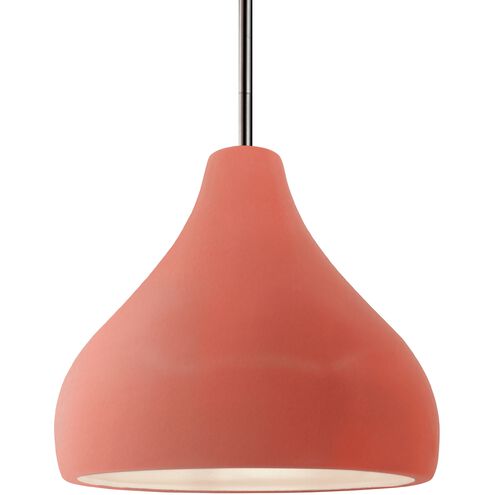 Radiance 1 Light 11.5 inch Gloss Blush and Brushed Nickel Pendant Ceiling Light
