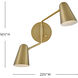 Birdie LED 22.75 inch Lacquered Brass Sconce Wall Light