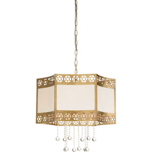 Golden Glory 5 Light 24 inch Gold and White/Cream Chandelier Ceiling Light