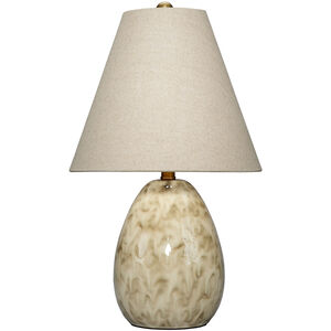 Raindrop 17 inch 40 watt Reactive Light Brown Glaze Table Lamp Portable Light