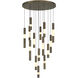 Ronda LED 32 inch Weathered Brass Multi Drop Chandelier Ceiling Light