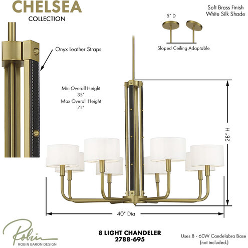 Chelsea 8 Light 40 inch Soft Brass Chandelier Ceiling Light