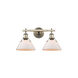Orwell 2 Light 18 inch Aged Brass Bath Vanity Wall Light in Opal Glass