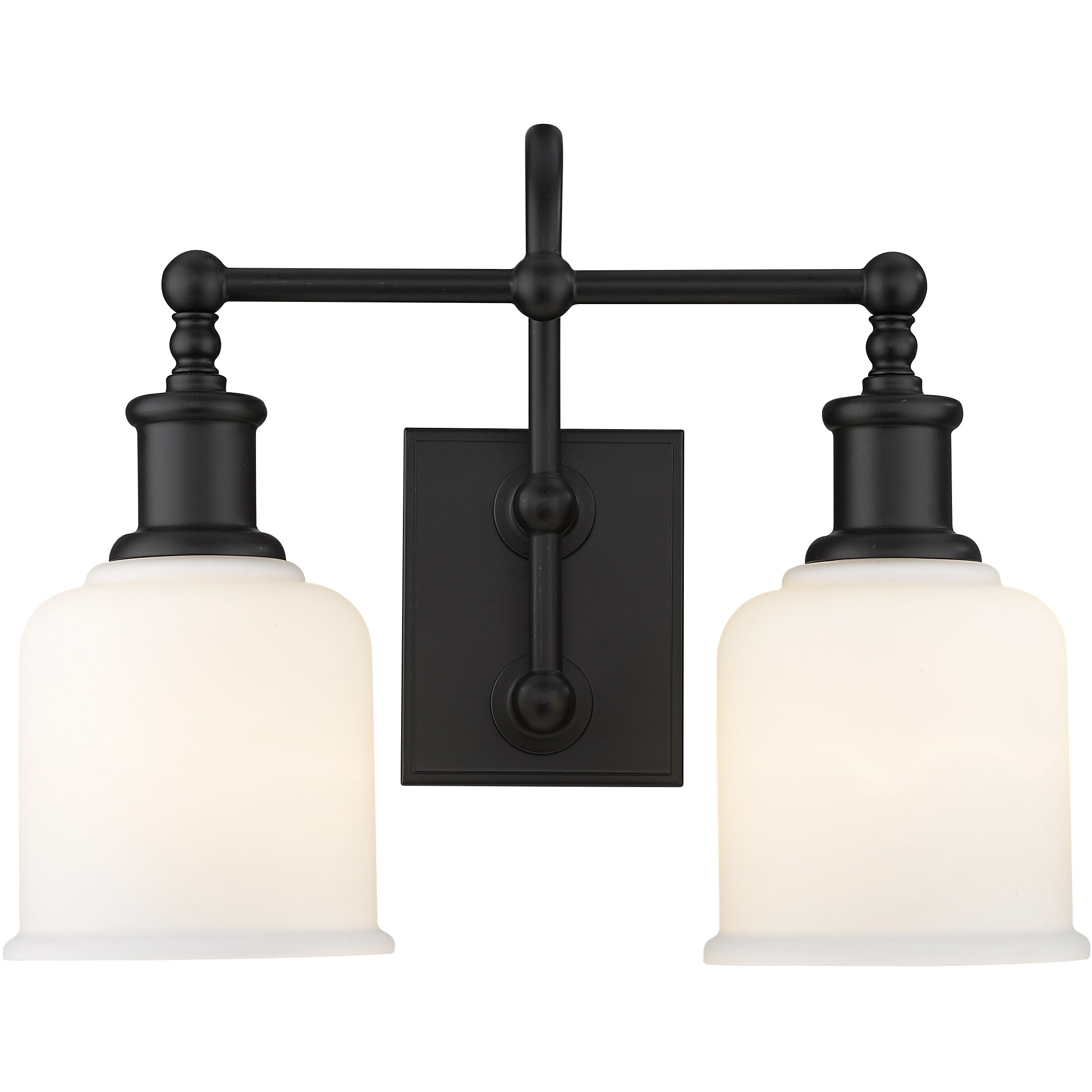 Bryant 2 Light 16 inch Matte Black Vanity Wall Light