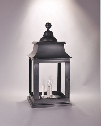 Concord 1 Light 25 inch Antique Brass Pier Lamp in Clear Glass, One 75W Medium with Chimney