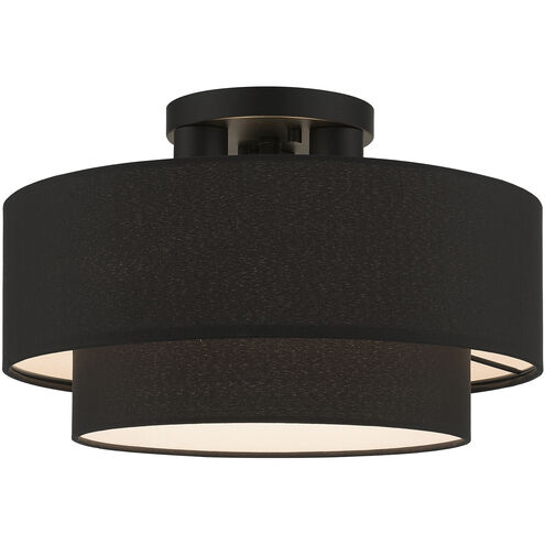 Bainbridge 3 Light 15 inch Black Semi Flush Mount Ceiling Light, Large