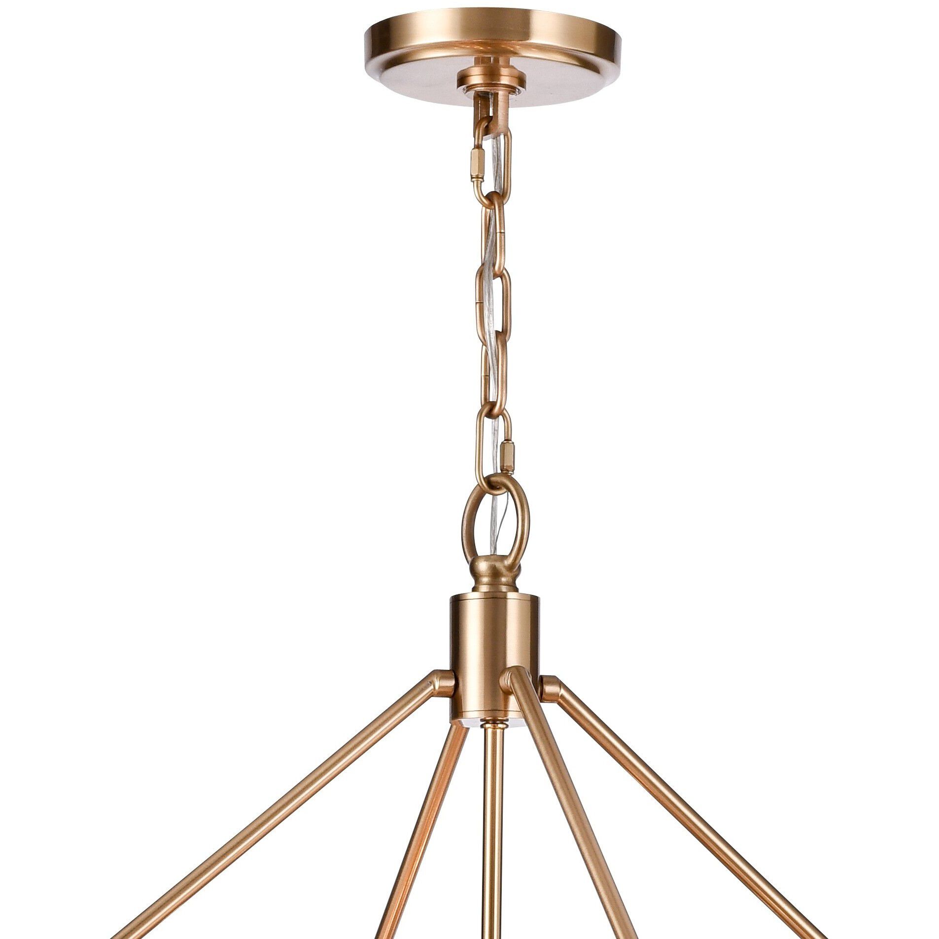 Strata 16 Light 36 inch Lacquered Gold Chandelier Ceiling Light, Converts to Semi Flush