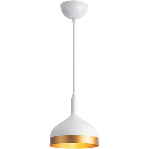 Dash LED 8 inch White and Gold Pendant Ceiling Light
