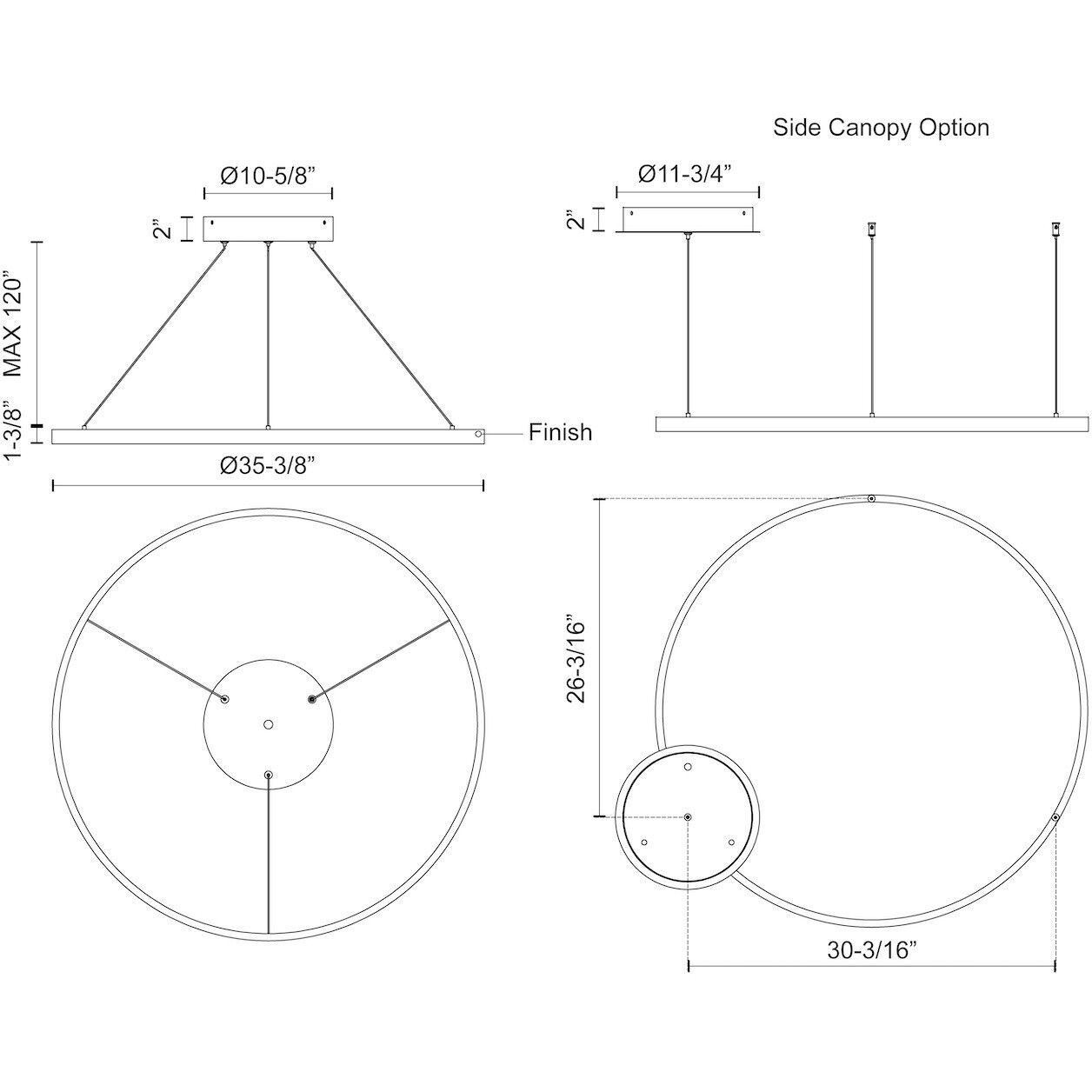 Cerchio Pendant Ceiling Light in White
