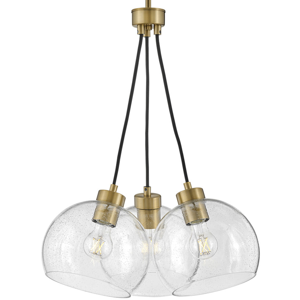 Rumi LED 18 inch Lacquered Brass Pendant Ceiling Light, Cluster