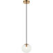 Bulbus LED 6.88 inch Aged Gold Brass Pendant Ceiling Light