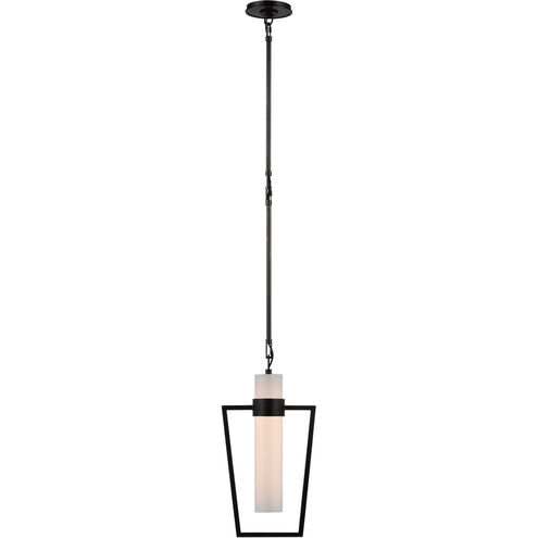 Ian K. Fowler Presidio LED 9.25 inch Bronze Caged Pendant Ceiling Light in White Glass, Petite