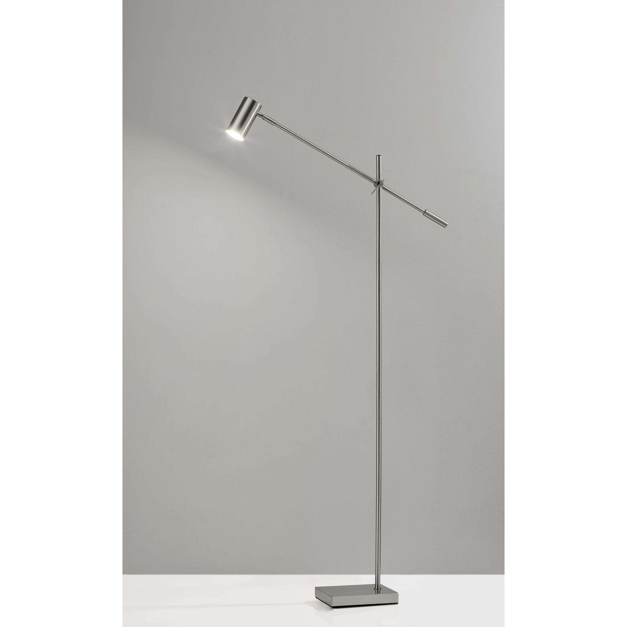 Collette 58 inch 9.00 watt Brushed Steel Floor Lamp Portable Light 