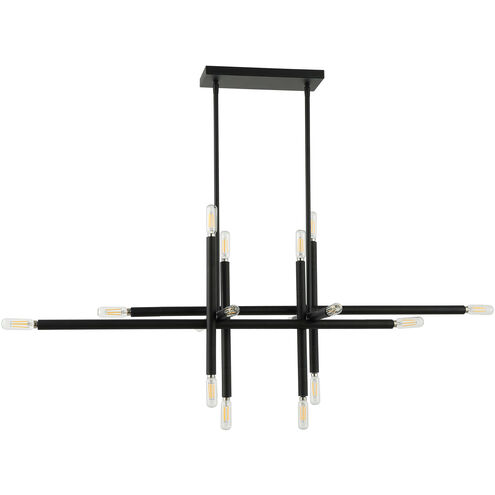 Kanata 16 Light 40 inch Matte Black Horizontal Pendant Ceiling Light