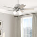 Crystal Peak 44 inch Brushed Nickel with Light Gray Oak/Dark Gray Oak Blades Ceiling Fan