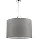 Arosia 1 Light 24 inch Chrome Pendant Ceiling Light in Gray Fabric