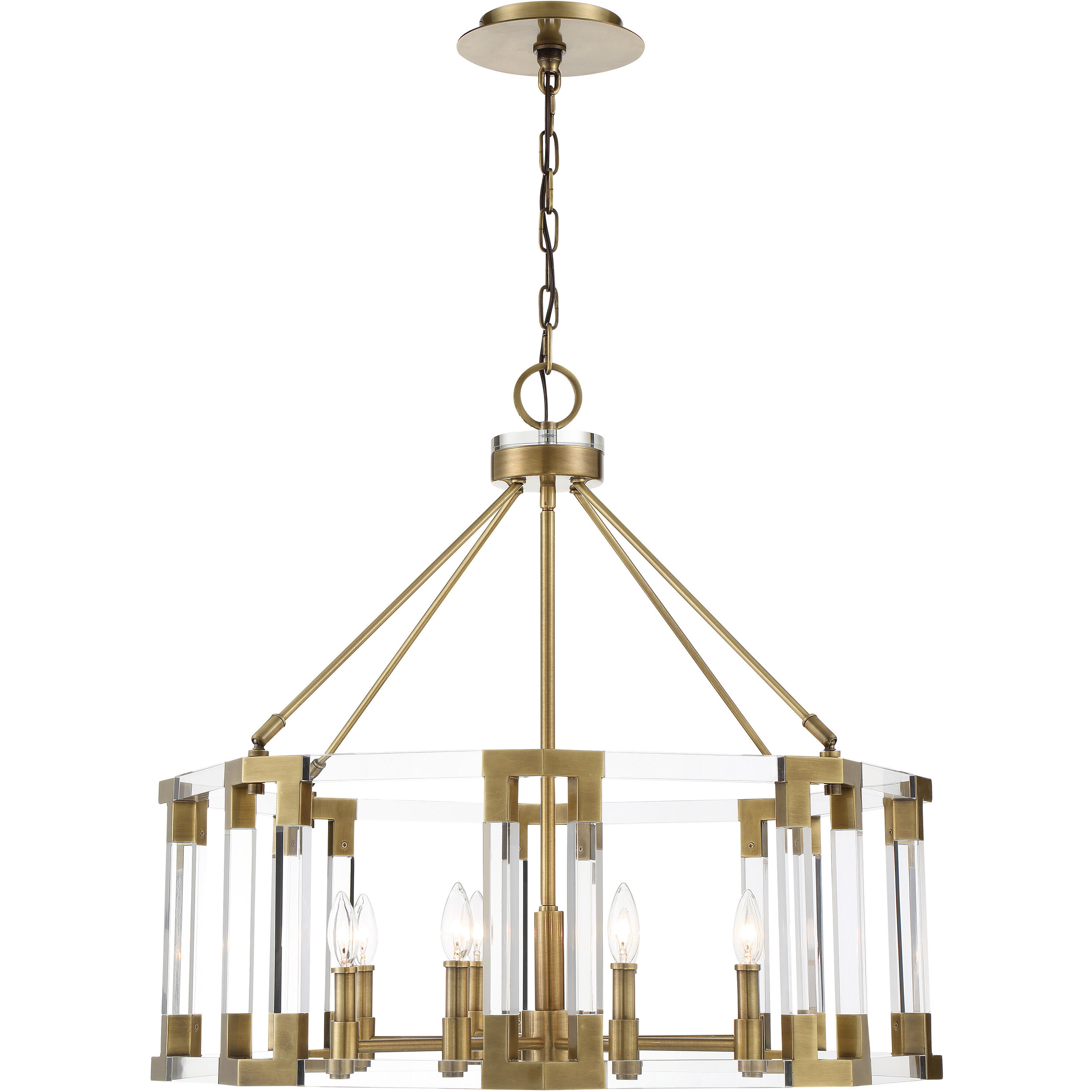 Prima Vista 8 Light 31.38 inch Aged Antique Brass Chandelier Ceiling Light