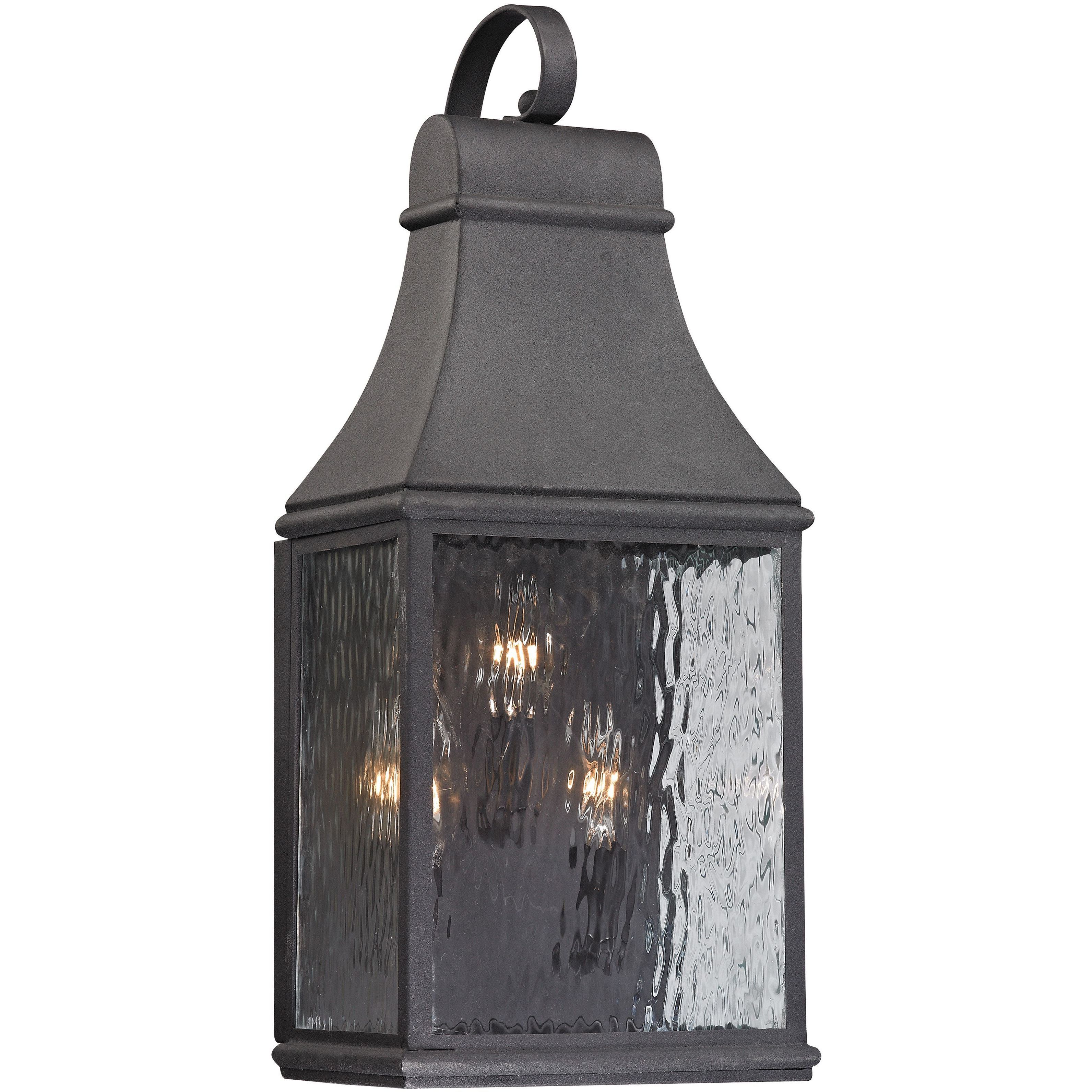 Forged Jefferson 3 Light 22 inch Charcoal Outdoor Wall Sconce