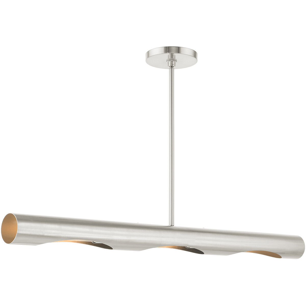 Novato 3 Light 42 inch Brushed Nickel Linear Chandelier Ceiling Light