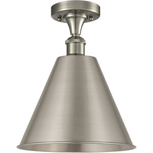 Ballston Cone LED 12 inch Brushed Satin Nickel Semi-Flush Mount Ceiling Light