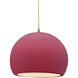 Radiance 1 Light 10 inch Cerise and Antique Brass Pendant Ceiling Light