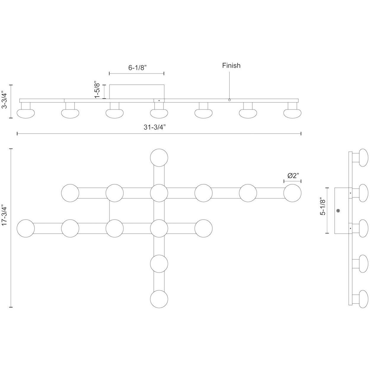 Rezz LED 17.75 inch Black Flush Mount Ceiling Light