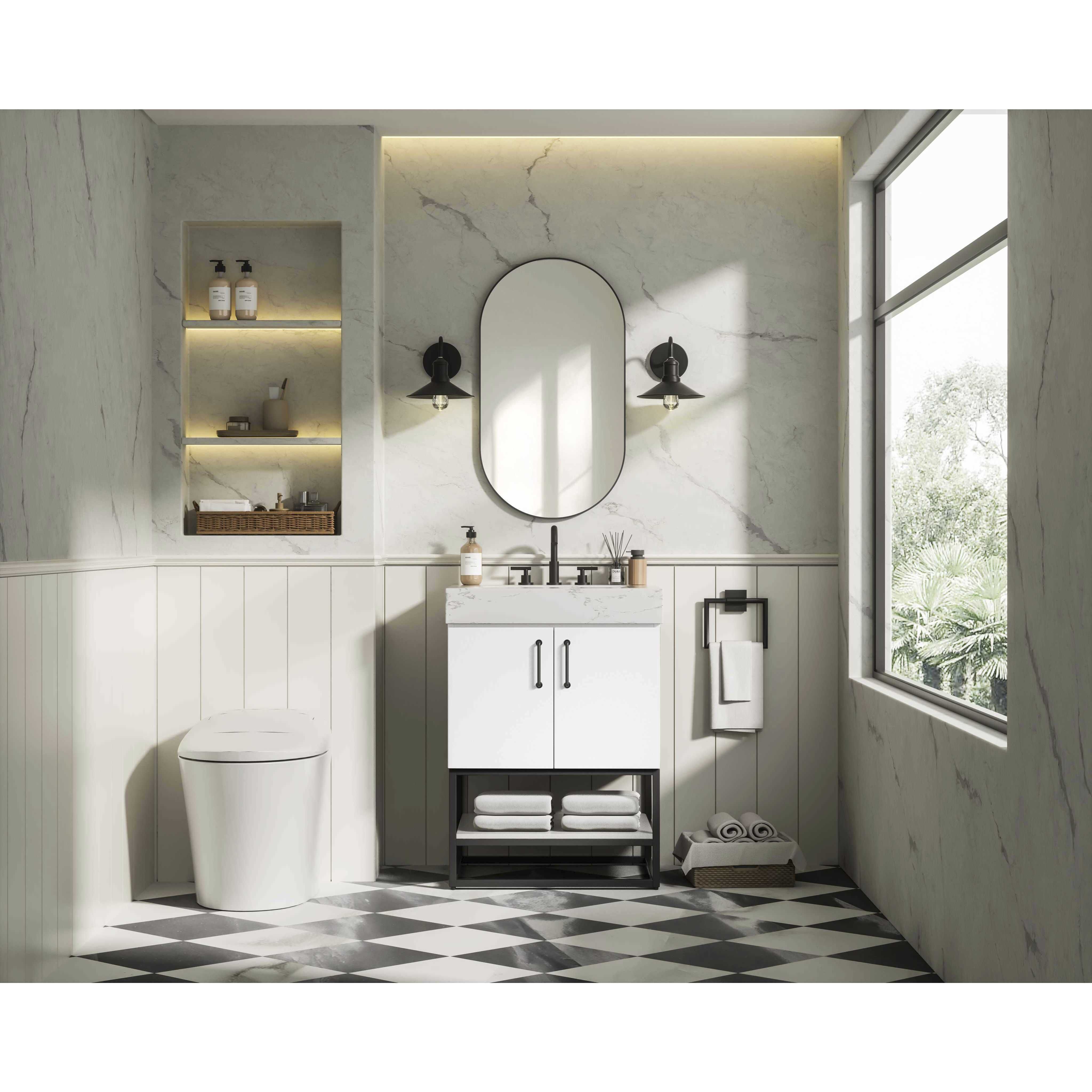 Caroline 24 X 34 inch White Bathroom Vanity Cabinet