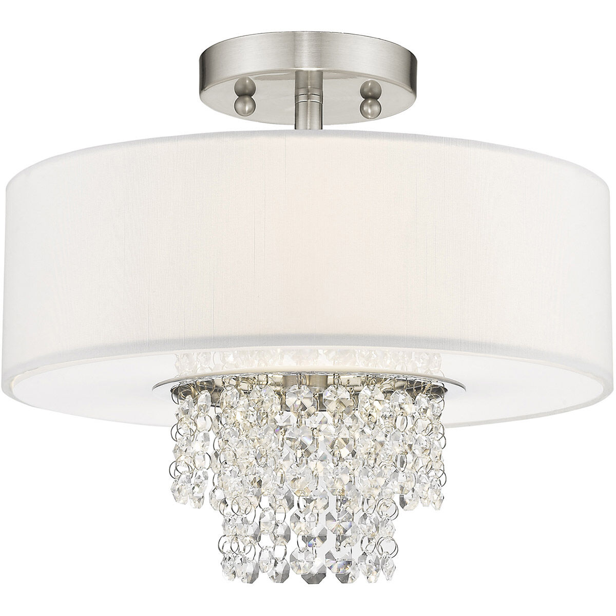 Carlisle 2 Light 13 inch Brushed Nickel Semi-Flush Mount Ceiling Light