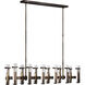 Ian K. Fowler Malik LED 54.75 inch Bronze Linear Chandelier Ceiling Light in Clear Glass, Large