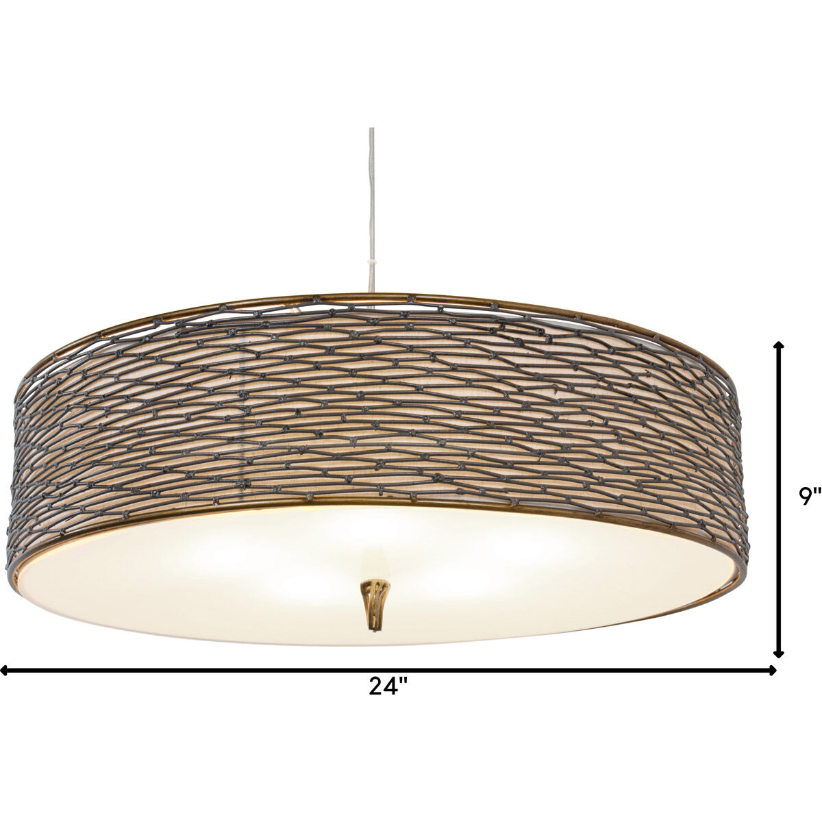 Flow 5 Light 24 inch Hammered Ore Pendant Ceiling Light