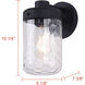 Juno 1 Light 10.25 inch Black Outdoor Wall Lantern