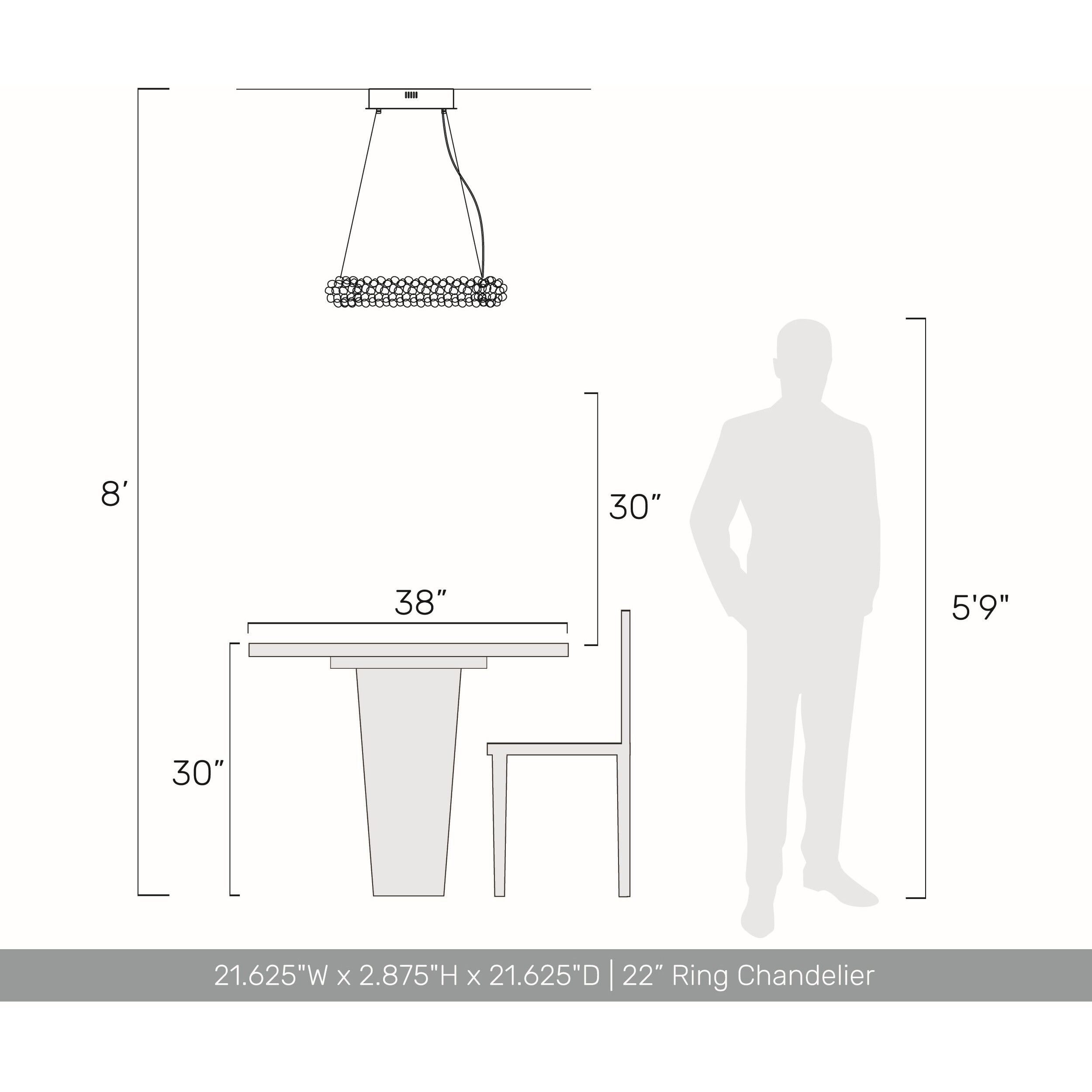 Ziva Corallo LED 21.63 inch Turquoise Chandelier Ceiling Light