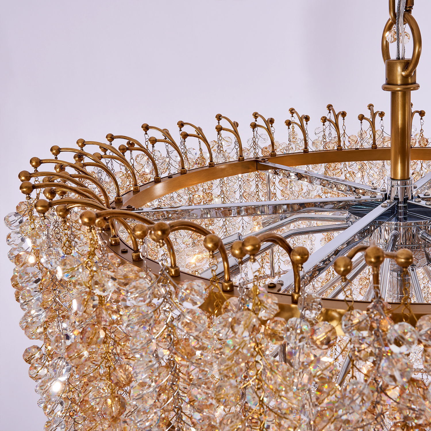 Fuji 36 Light 36 inch True Brass Pendant Ceiling Light