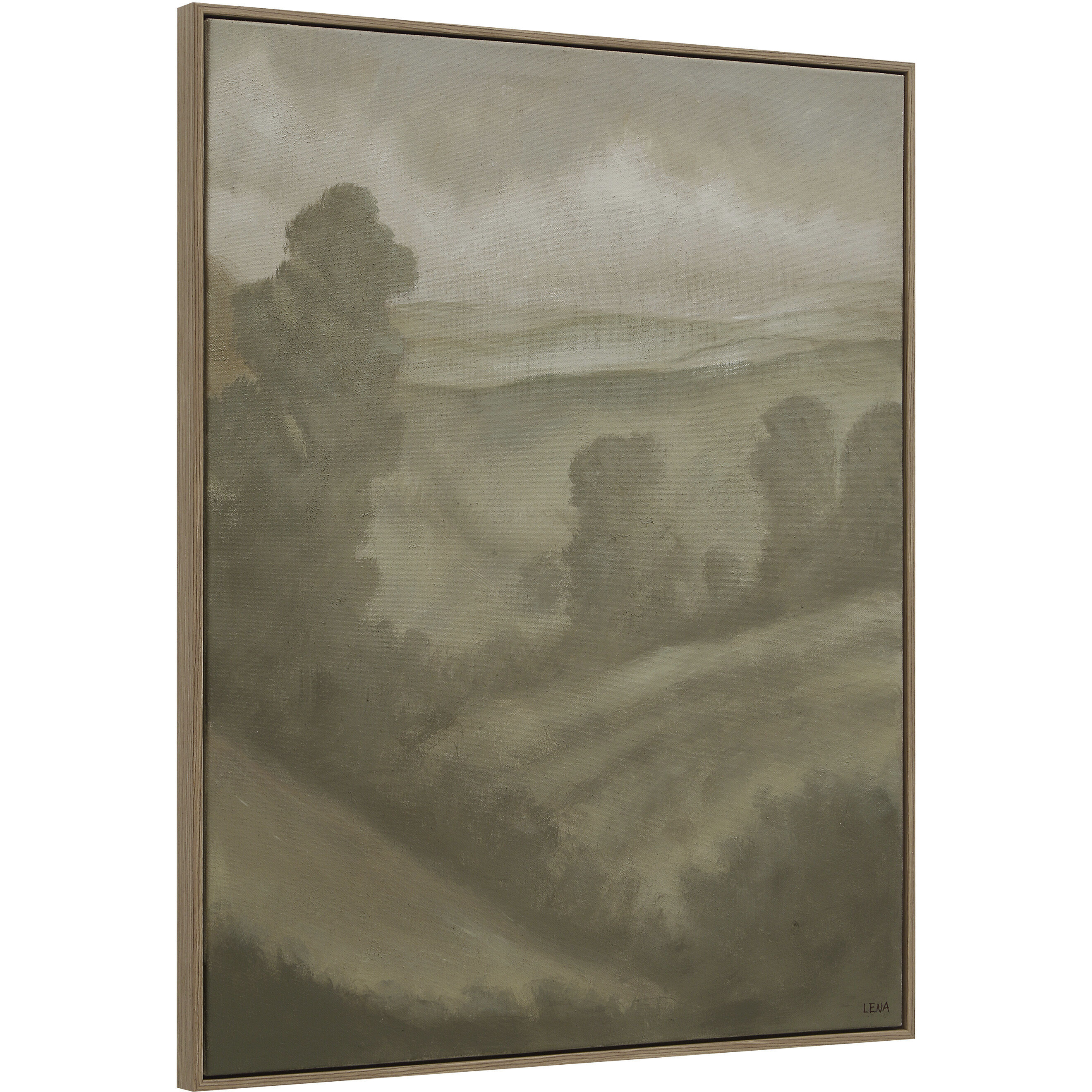 Bruma Multicolor and Medium Walnut Canvas Art