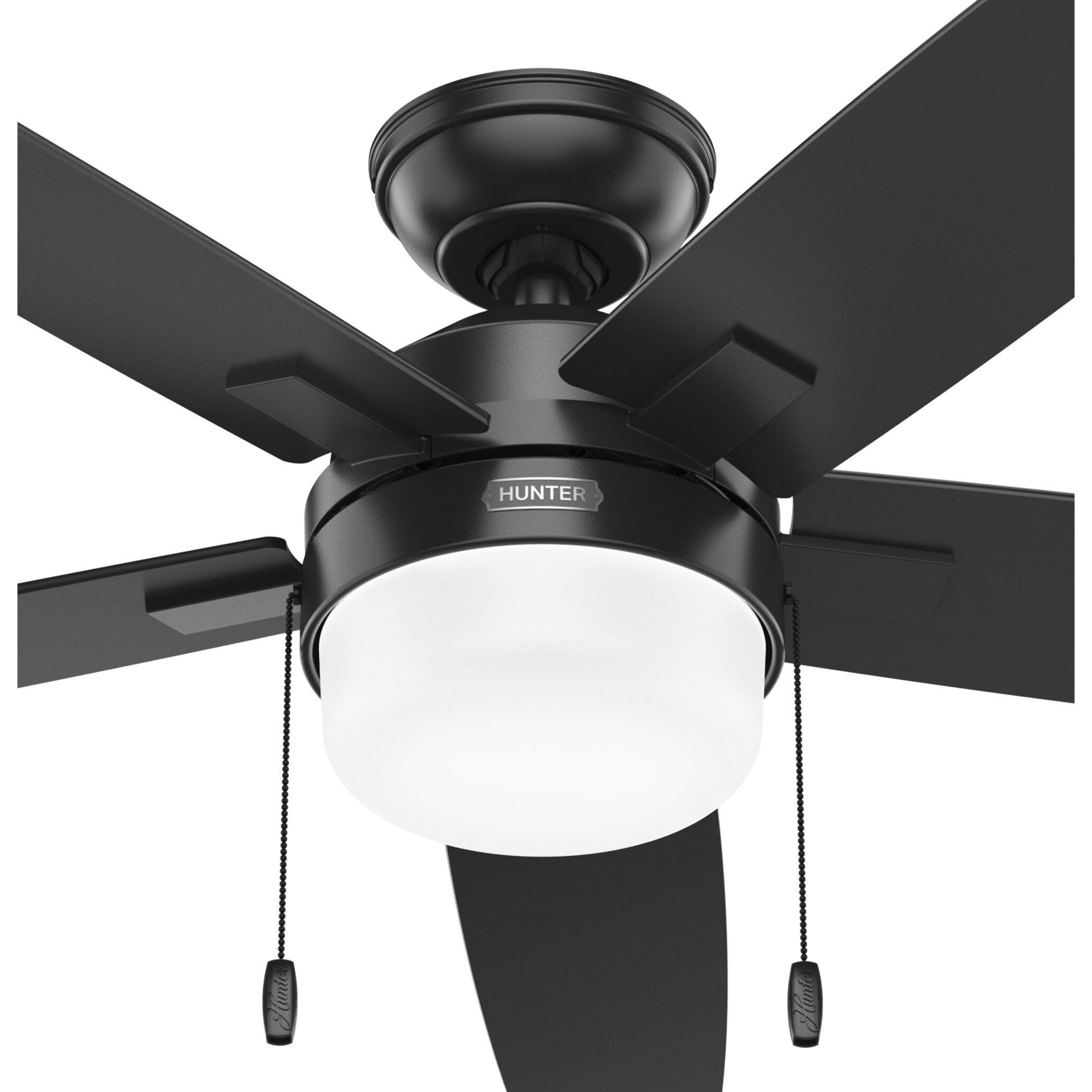 Anisten 52 inch Matte Black with Matte Black/Dark Gray Oak Blades Ceiling Fan